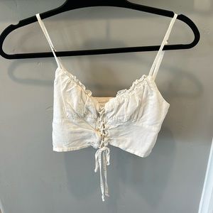 L.A. Hearts size small white cropped tank top.